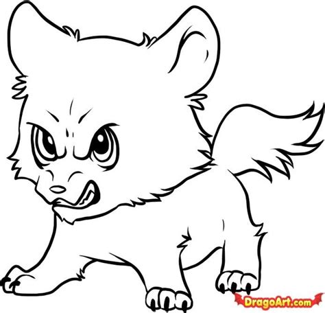 Chibi Wolf Coloring Pages At Free Printable