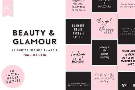 Beauty And Glamour Instagram Quotes ~ Instagram Templates ~ Creative Market