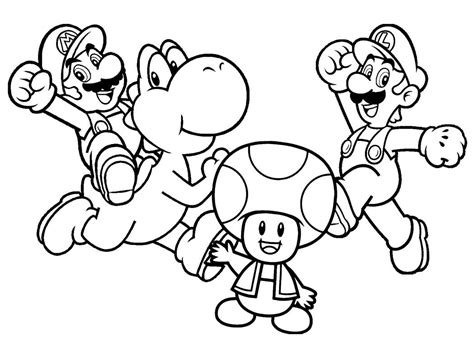 Dibujos De Mario Y Amigos Para Colorear Para Colorear Pintar E