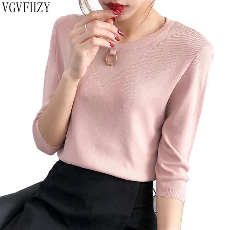 2018 New Women Summer Fashion Knitted Sweaters And Pullovers O Neck