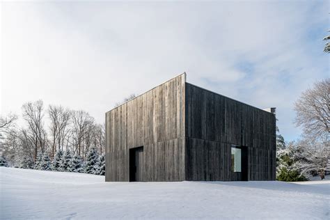 Minimal Charred Timber Container Lx Pavilion Houses Richard Serras