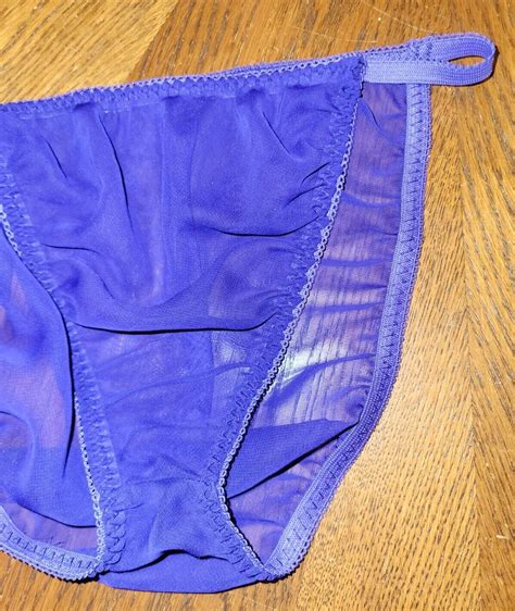 Vintage Purple Sheer String Bikini Panties~tag Missin Gem