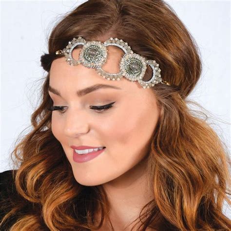 Pink Pewter Beaded Stretch Headband Hayden 4 Colors Wedding Prom Hair Accessory Prom Hair