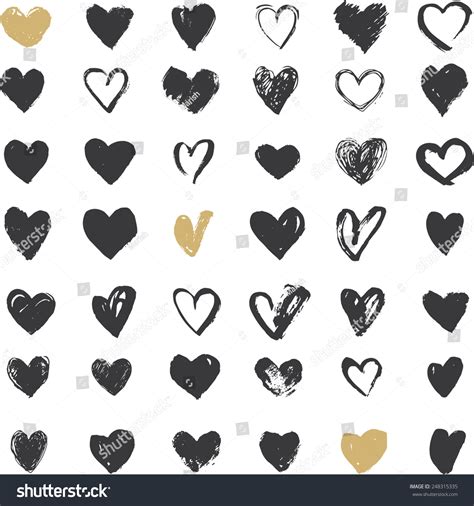 Heart Icons Set Hand Drawn Icons Stock Vector Royalty Free Shutterstock