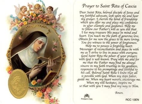 Open To Enlarge A Beautiful Prayer To St Rita Of Cascia Dear Saint