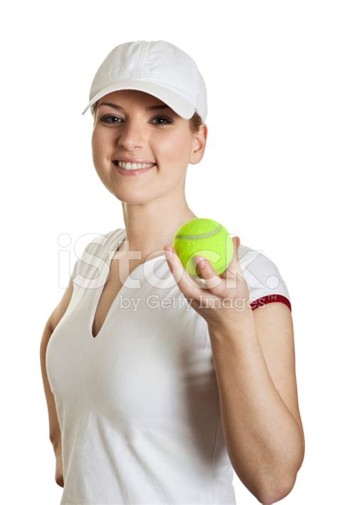 Woman Holding A Tennis Ball Stock Photo Royalty Free Freeimages