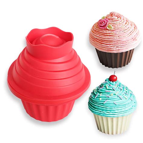 High Quality Silicone Giant Cupcake Mold3 Pcs Big Top Cupcake Silicone