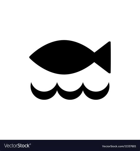 Fish Black Simple Icon Royalty Free Vector Image