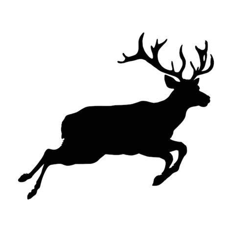 Premium Vector Jumping Deer Silhouette On White