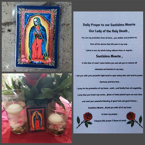 Santa Muerte Prayer Card Our Lady Of Holy Death Pagan Original Etsy