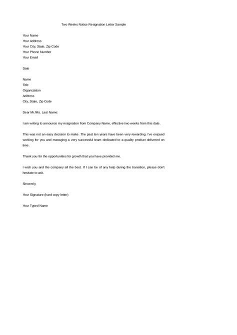 This letter should be handed over to your boss in person. 2021 Two Weeks Notice - Fillable, Printable PDF & Forms ...