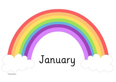 Months Of The Year On Rainbows Display Printable Teaching Resources