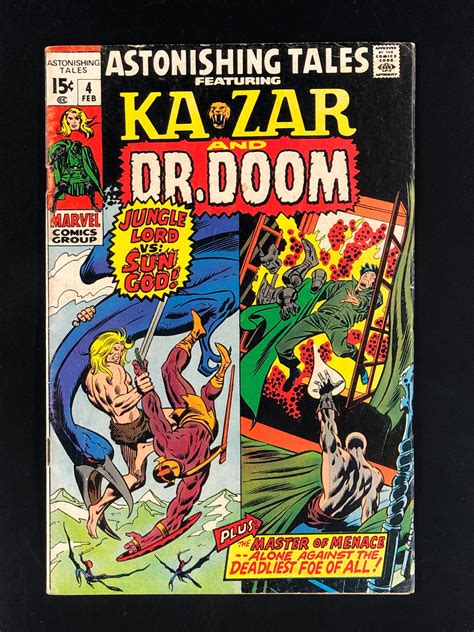 Astonishing Tales 4 Featuring Ka Zar And Dr Doom 1970 Gd Barry Smith Art Comic Books