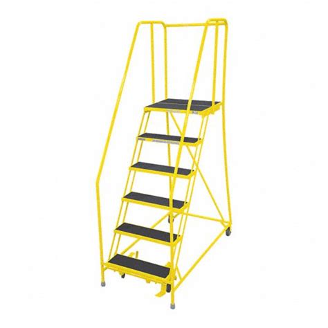 Cotterman 6 Step Rolling Ladder Serrated Step Tread 90 In Overall