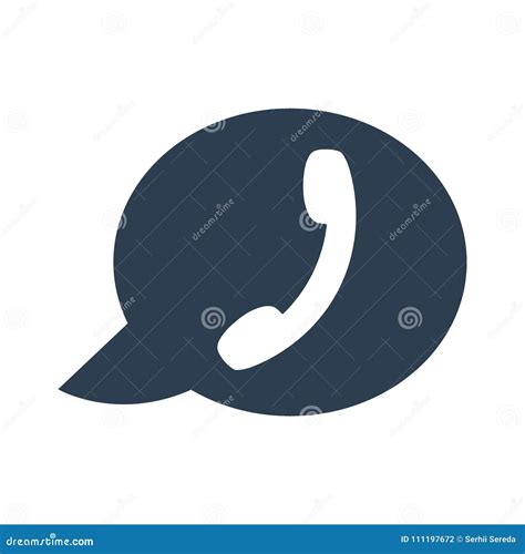 Phone Handset Icon In Speech Bubble Stock Illustration Illustration