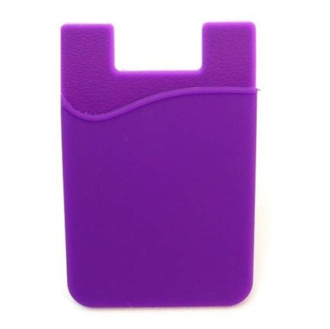 Stick On Adhesive Silicone Cell Phone Card Holder Purple Ebay