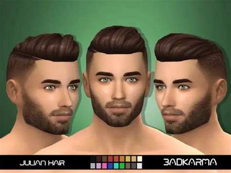 The Sims Resource Julian Hair Retextured By Badkarma Sims 4 Hairs