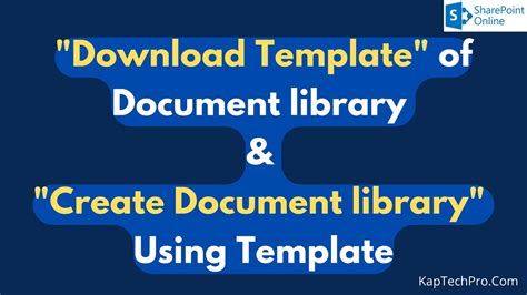 How To Create Document Library Using Document Library Template Youtube