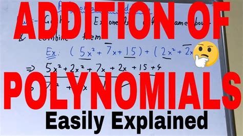 Polynomial Addition Exampleshow To Add Polynomial Expressionsaddition