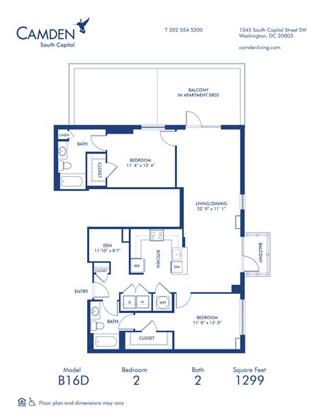 0803, B16D - Den at Camden South Capitol | camdenliving.com