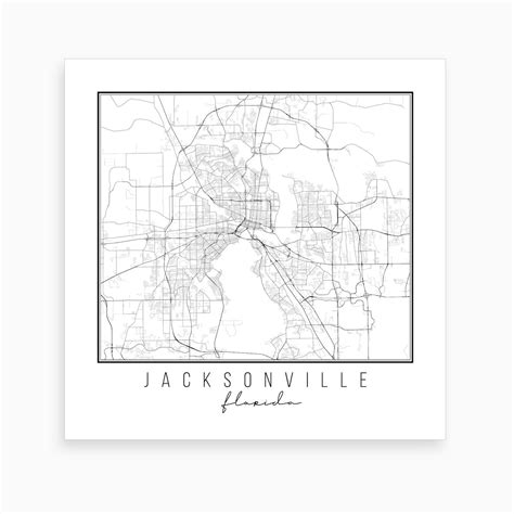 Jacksonville Florida Street Map Art Print By Typologie Paper Co Fy