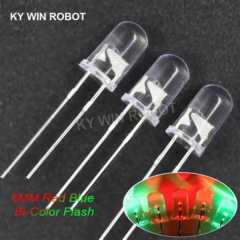 50pcs Lot F5 5mm Flash Red Green Bi Color Light Emitting Diode