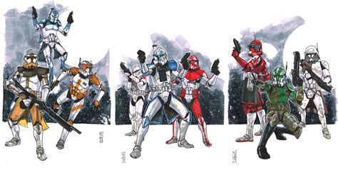 Clone Commanders Triptych Comic Art Star Wars Painting Star Wars