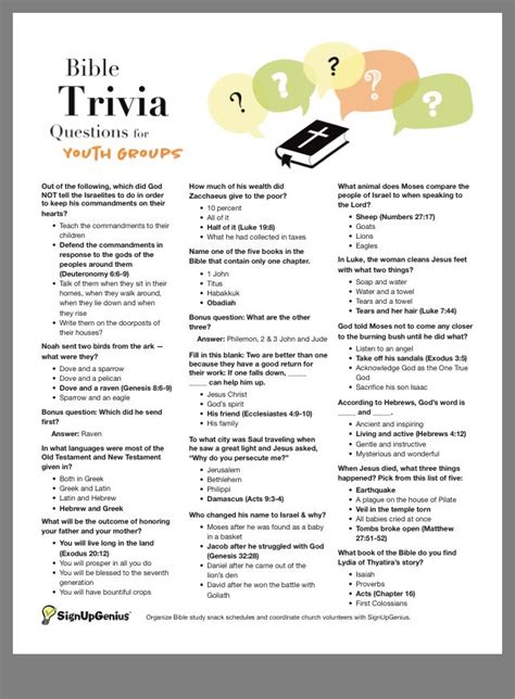 Trivia questions and answers for seniors. Pin by Verette Redmond on Bible Trivia | Bible facts ...