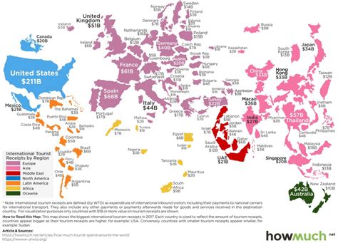 Map The Worlds Top Countries For Tourism