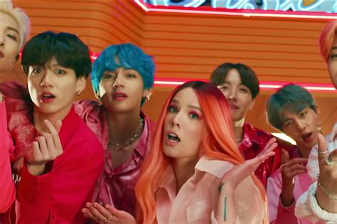 Also i didn't even recognize yoongi's voice!!! Watch BTS Party With Halsey in "Boy With Luv" Video ...