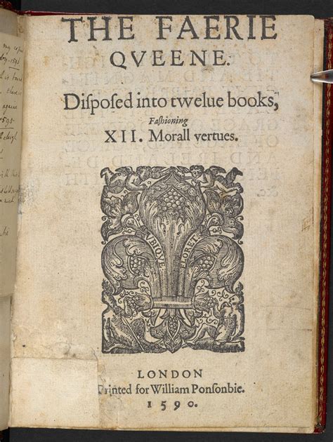The Faerie Queene By Edmund Spenser 1590 The British Library
