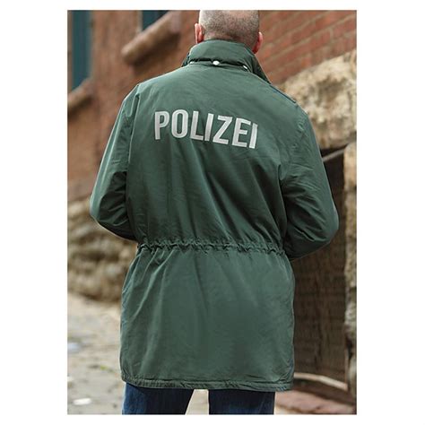 German Police Surplus Mens Gore Tex Waterproof Parka With Liner Used