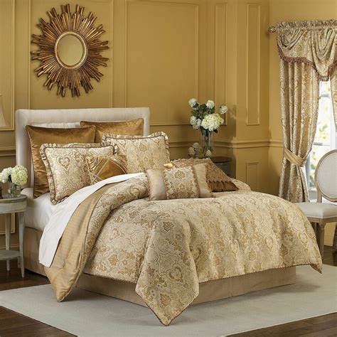 It's awesome it came as a set with matching i bought a king size to fit my queen mattress because i wanted it to really hang over and it did! Croscill Excelsior 4 Piece Queen Comforter Set Gold B511 ...