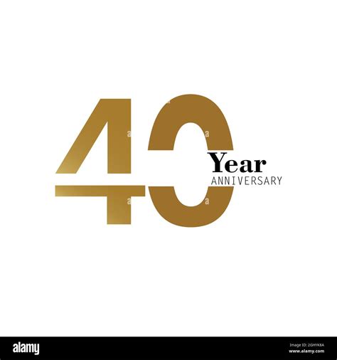 40 Year Anniversary Logo Vector Template Design Illustration Gold And