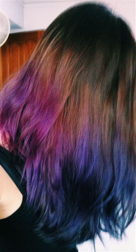 Purple Dip Dye Hair Long Hair Styles Gorgeous Hair Dip Dye Hair