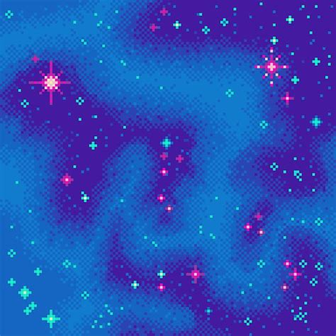 Indigo Nebula 8bit Sticker By Sp8cebit Pixel Art Blue Drawings