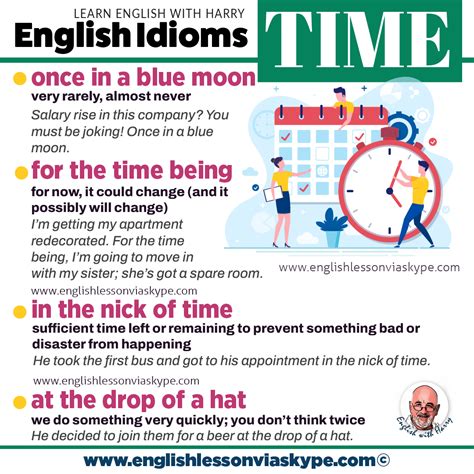 12 English Idioms Related To Time • Speak better English with Harry 👴