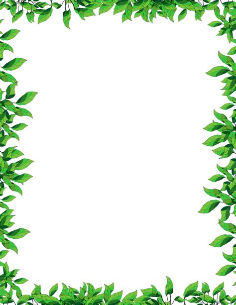 Leaves Page Border Png 12414713 Png
