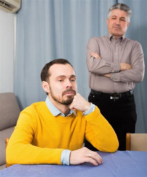 Adult Father Teaches His Son Stock Photo Image Of Conflict Insult