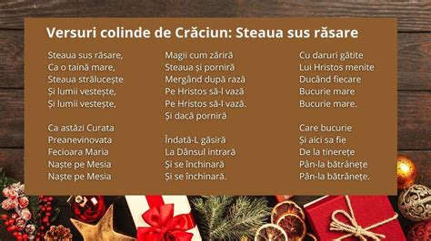 Colinde De Crăciun în Versuri Top 10 Cele Mai Frumoase Colinde Românești