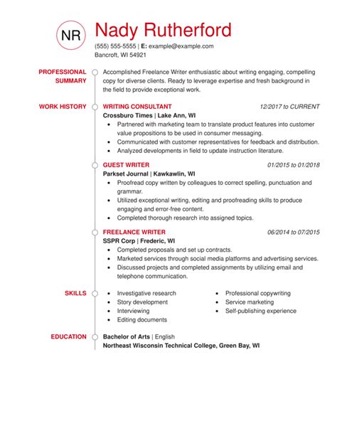 Freelance Writer Resume Example 2024 How To Guide