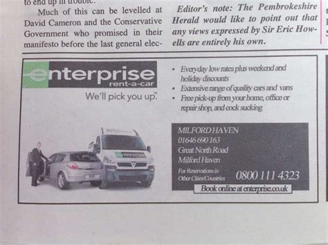 Nothing To Do With Arbroath: It seems that Enterprise Rent-A-Car do ...