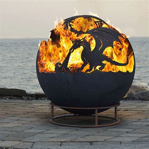 Large Individually Hand Crafted Dragon Fire Pit Garden Bruner Brazier