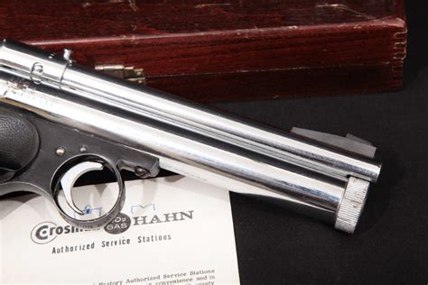 Crosman Model 150 Medalist Pellgun Pistol Chrome 6 Co2 Single Shot