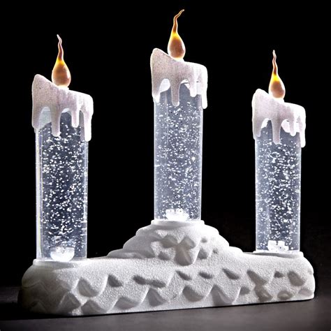 Set Of 3 White Led Glitter Candles Buy Online At Qd Stores