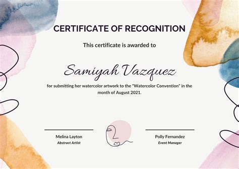 Free Printable Customizable Recognition Certificate Templates Canva