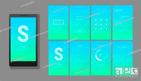 Modern Ui Gui Screen Vector Design For Mobile App With Ux And Flat Web