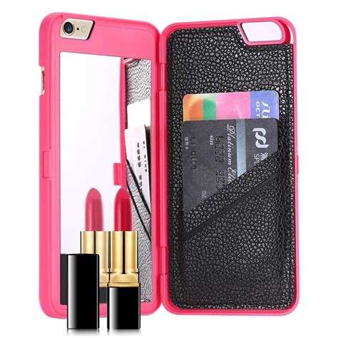 Iphone Mirror And Wallet Case Pink