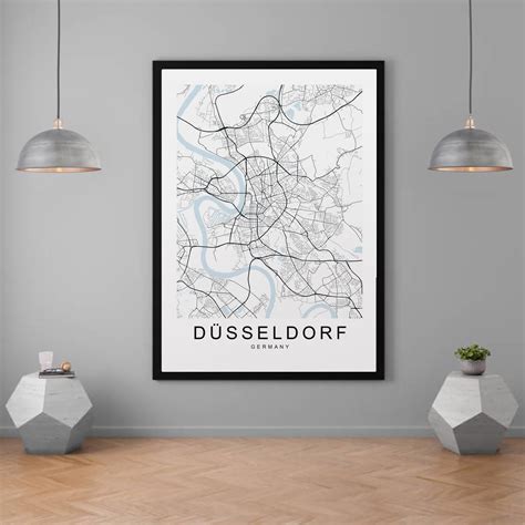 Dusseldorf Germany City Map Print Minimalist Home Map Poster Etsy
