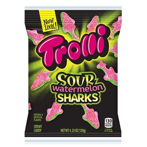 Trolli Sour Watermelon Sharks Chewy Candy 425 Oz Bag Watermelon Shark Chewy Candy Gummy